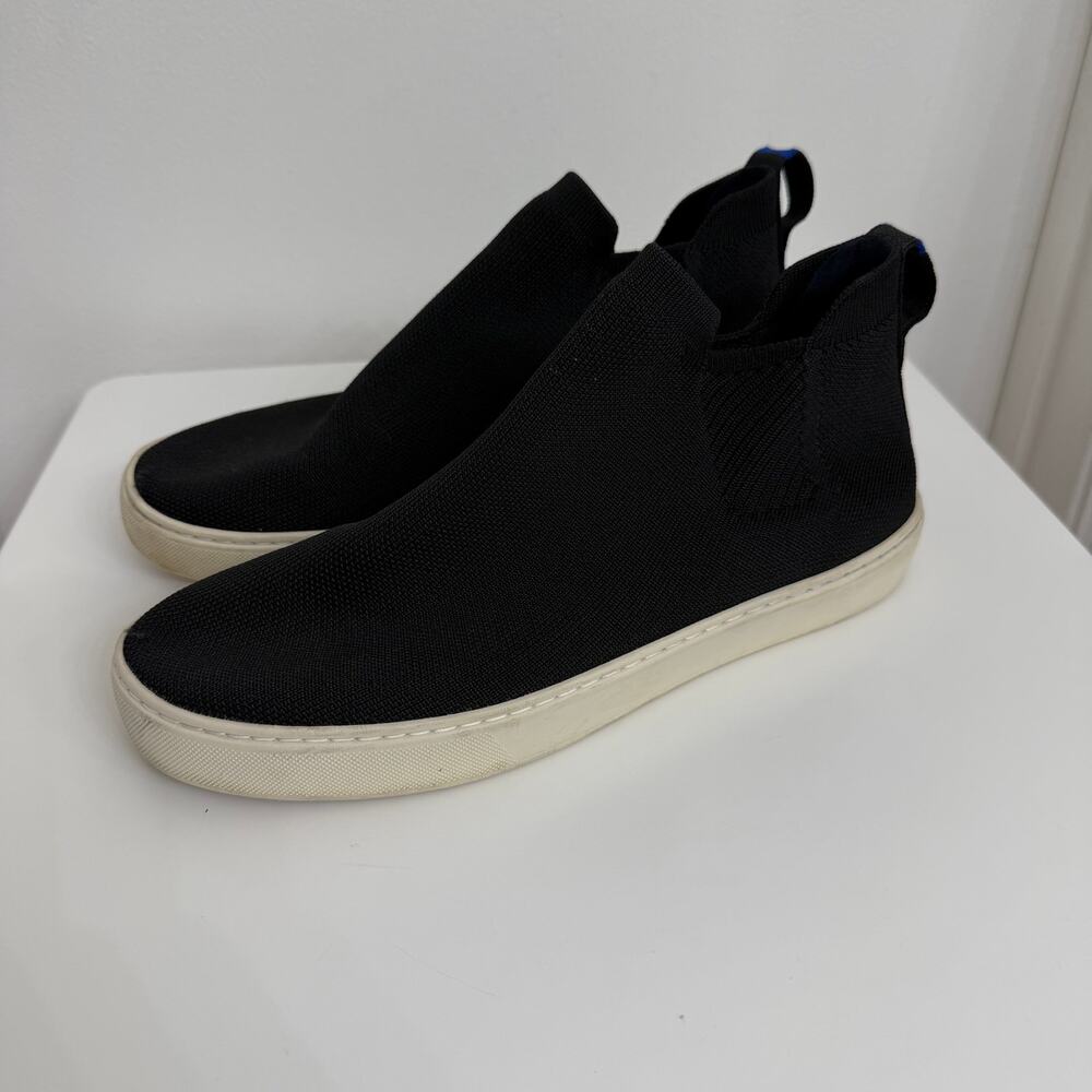 Rothy's The Chelsea Boot Black Sz 10 Slip On Washable Knit Casual Comfort